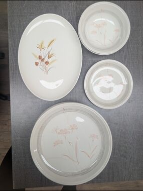 Bilton's England Mayfair Ceramic 6x Dinner plates, 2x Bowls, 1 Side Plate + tray